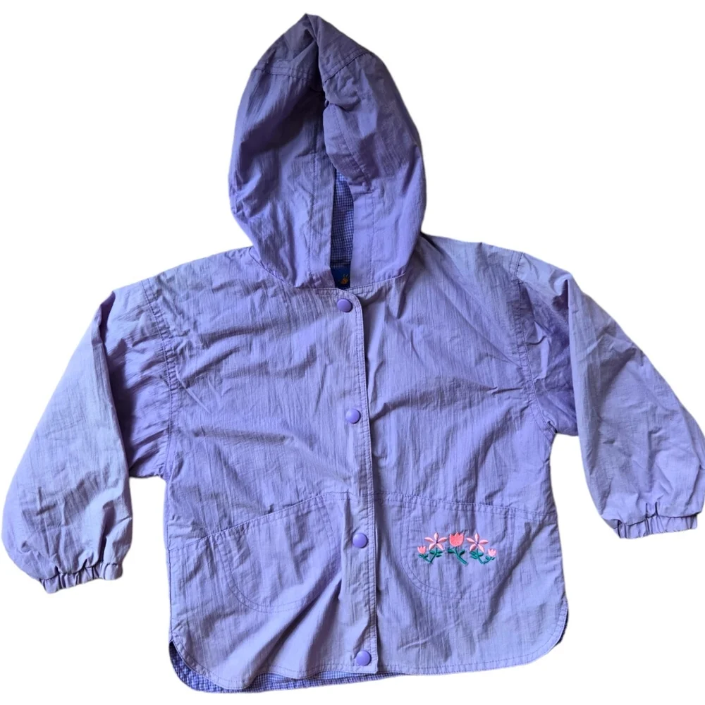 Vintage 1990s Carter's lilac purple hooded raincoat jacket